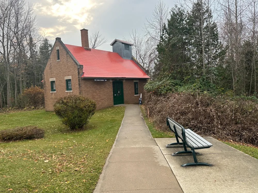 &lsquo;Fog signal building at Grand Traverse Lighthouse&rsquo;