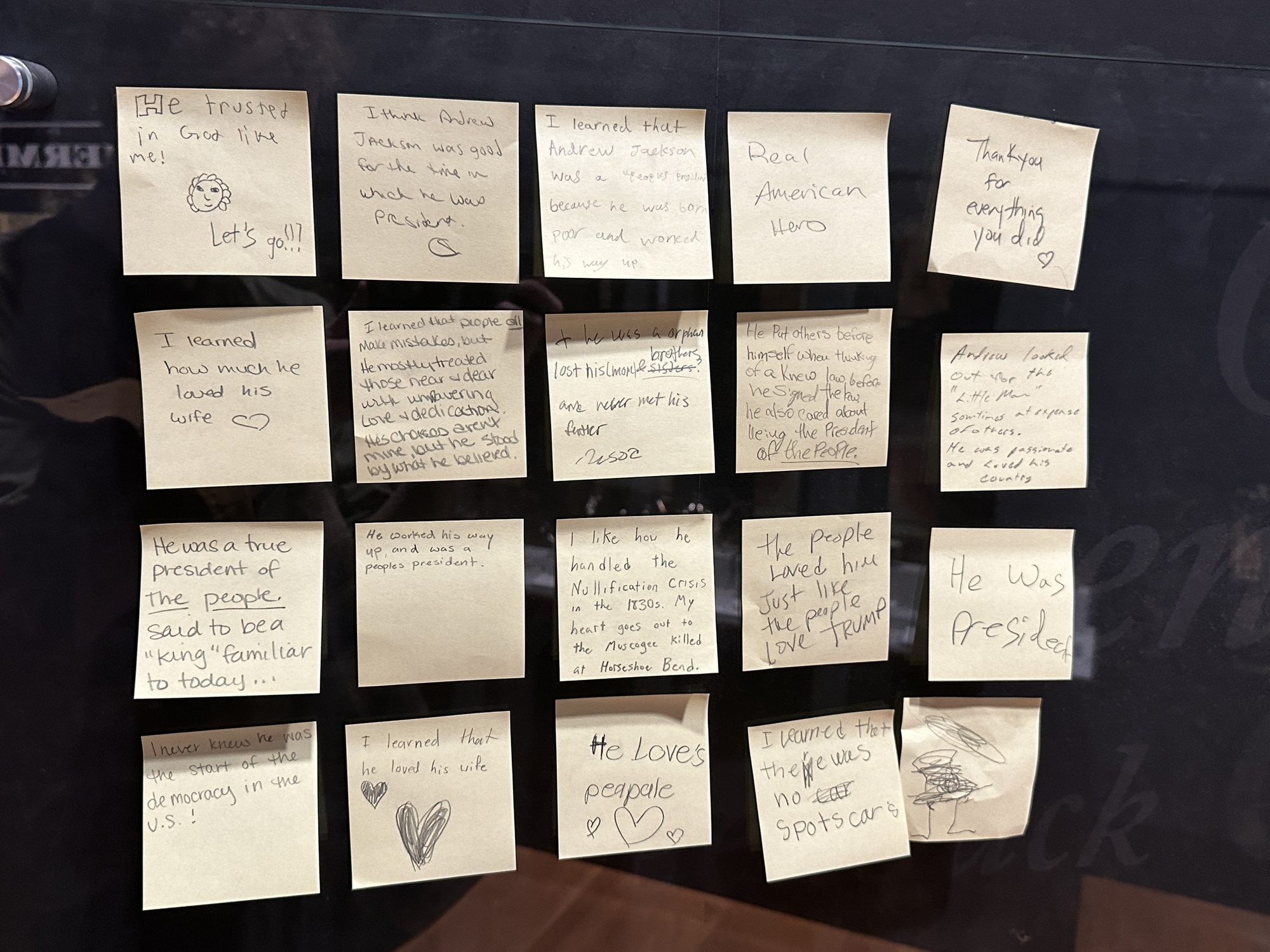Sticky notes of people&rsquo;s takeaways from the museum