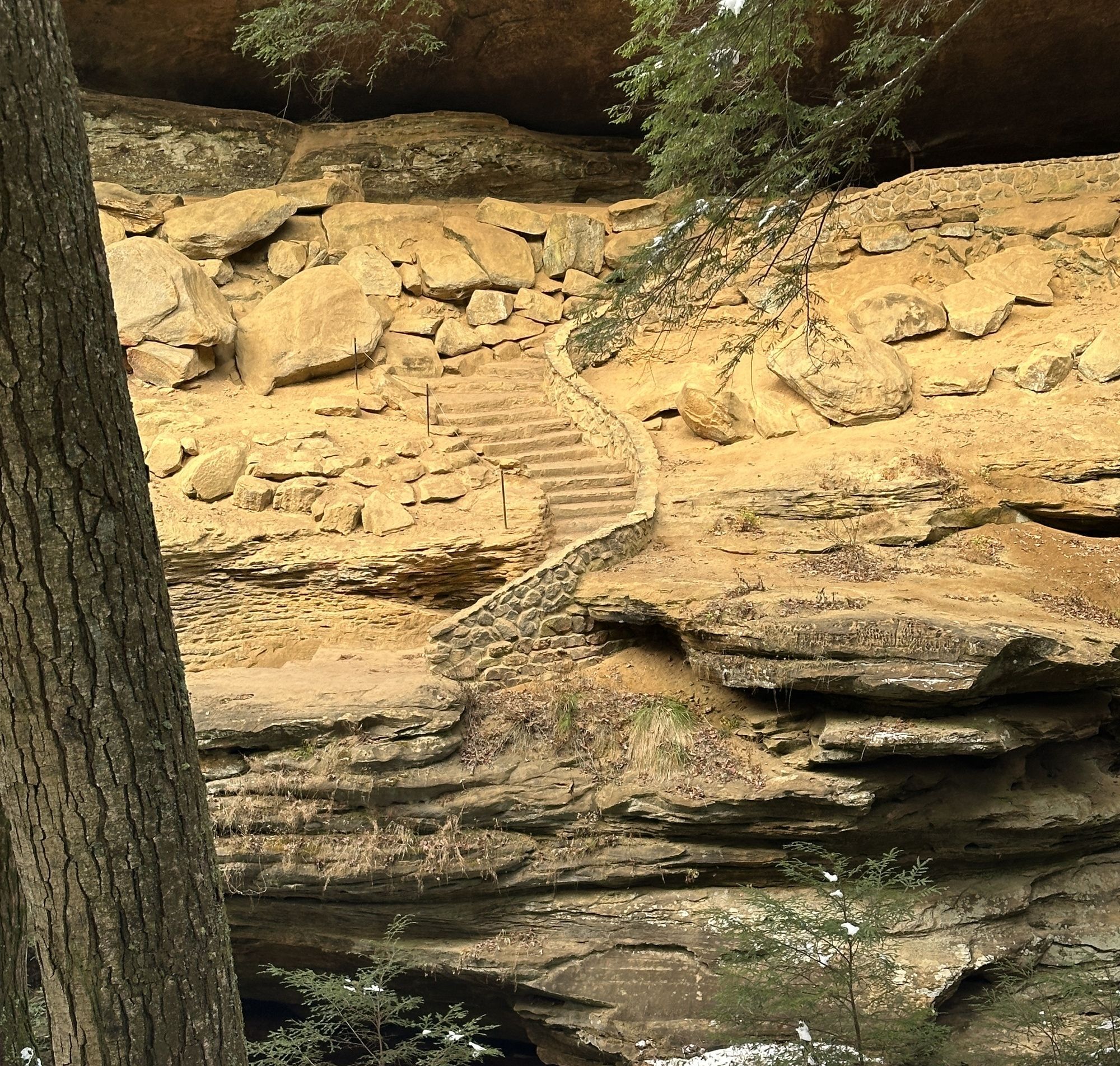 Sandstone spiral staircase