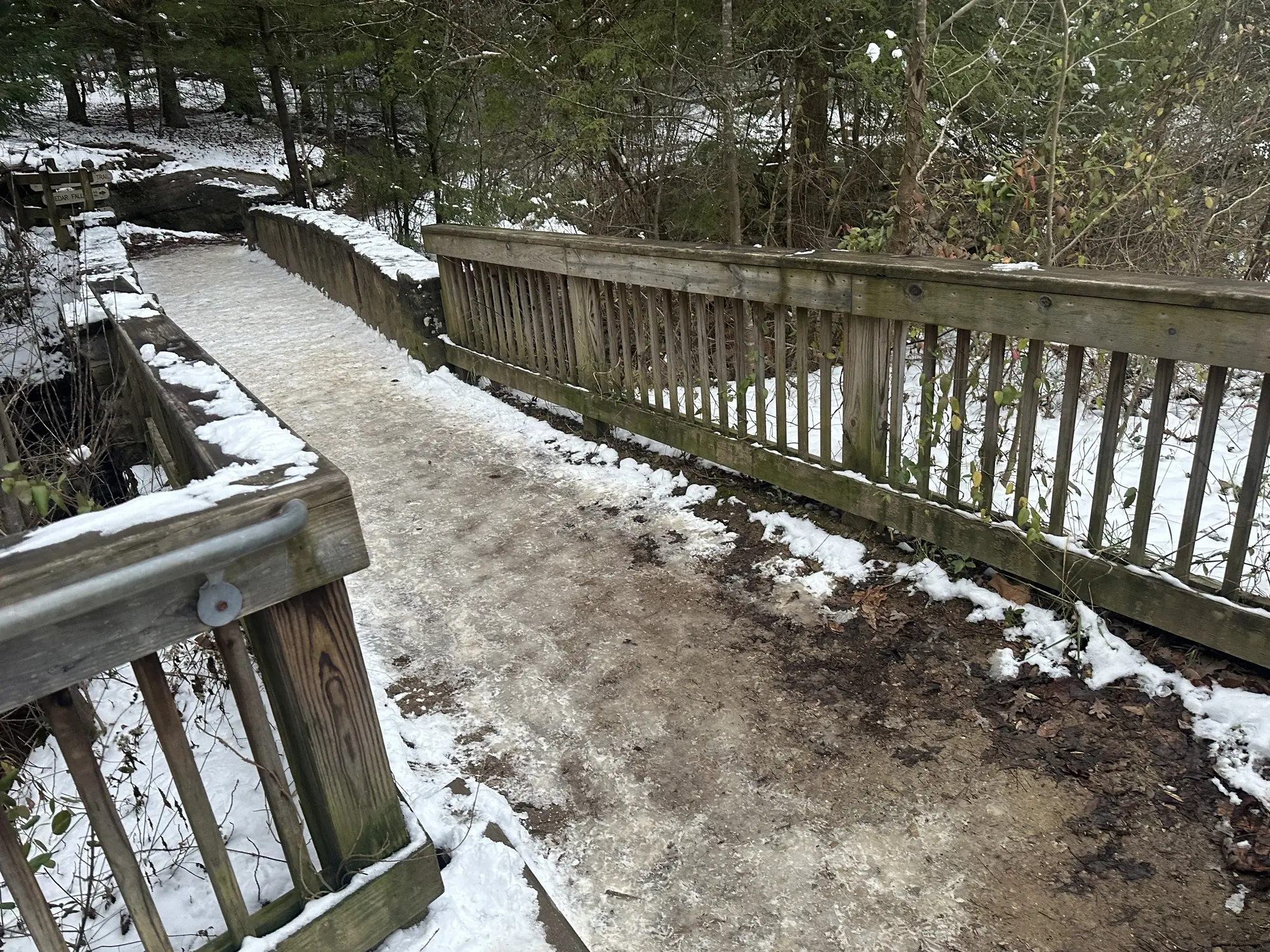 Icy trail at Hocking Hills