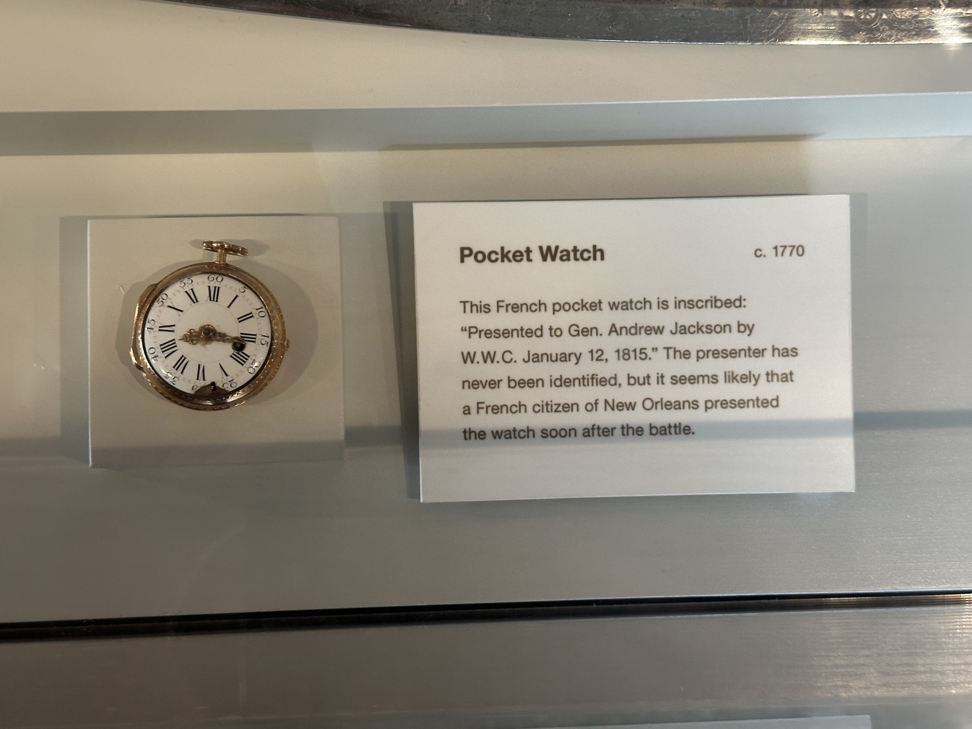 Pocket watch presented to Andrew Jackson after the...