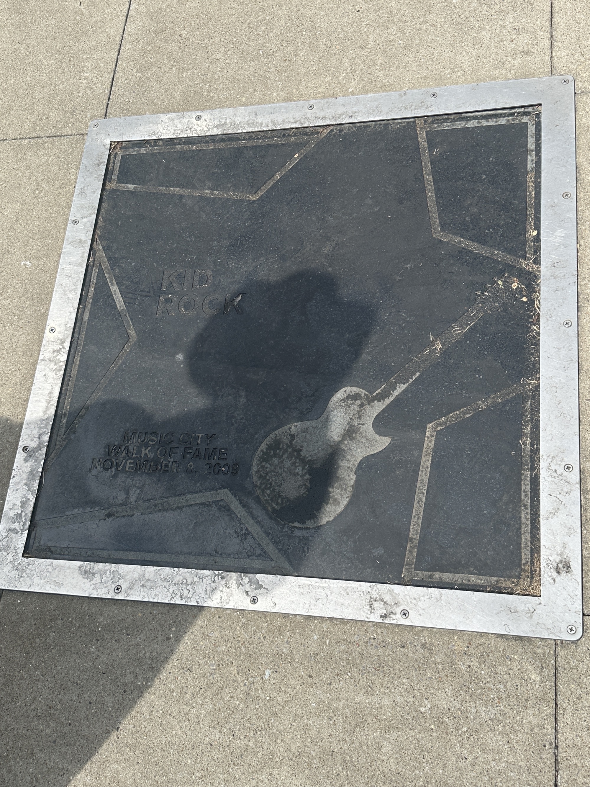 Kid Rock's star outside the Country Music Hall...