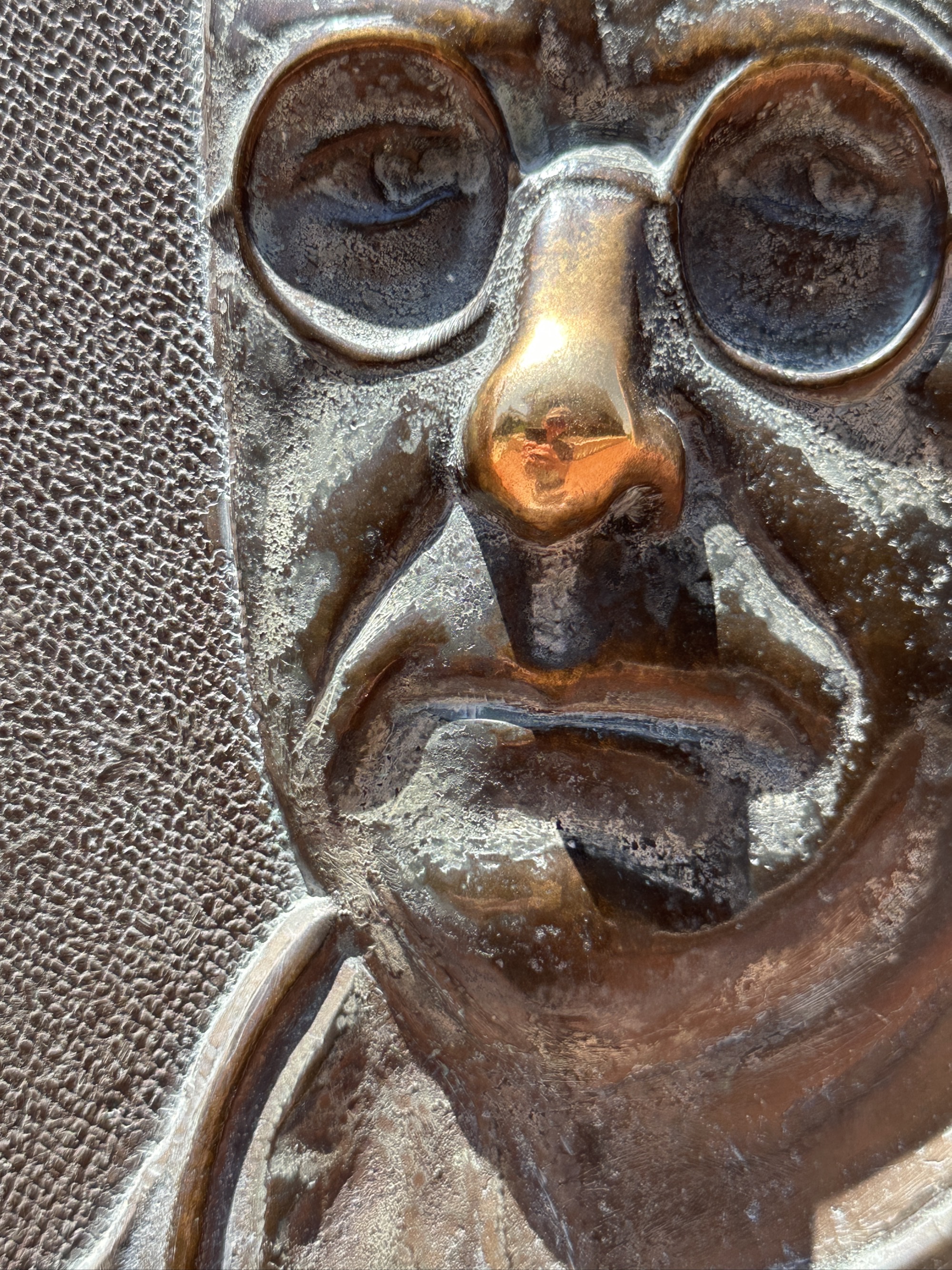 My reflection in the nose of The Very...