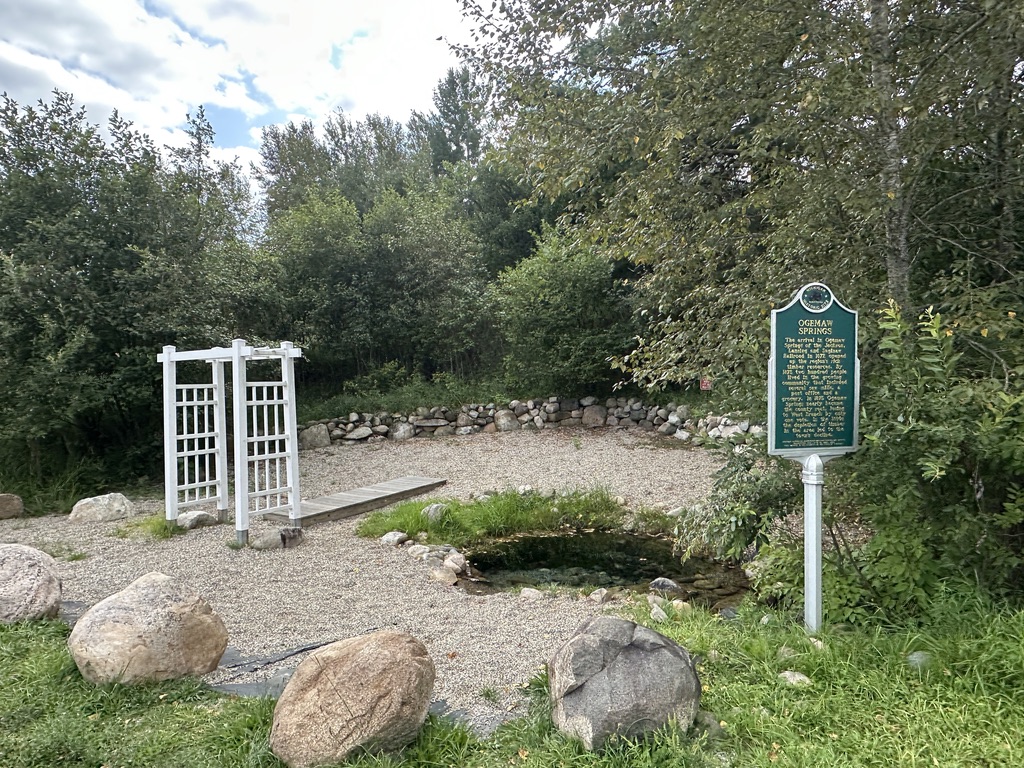 Ogemaw Springs with historical sign