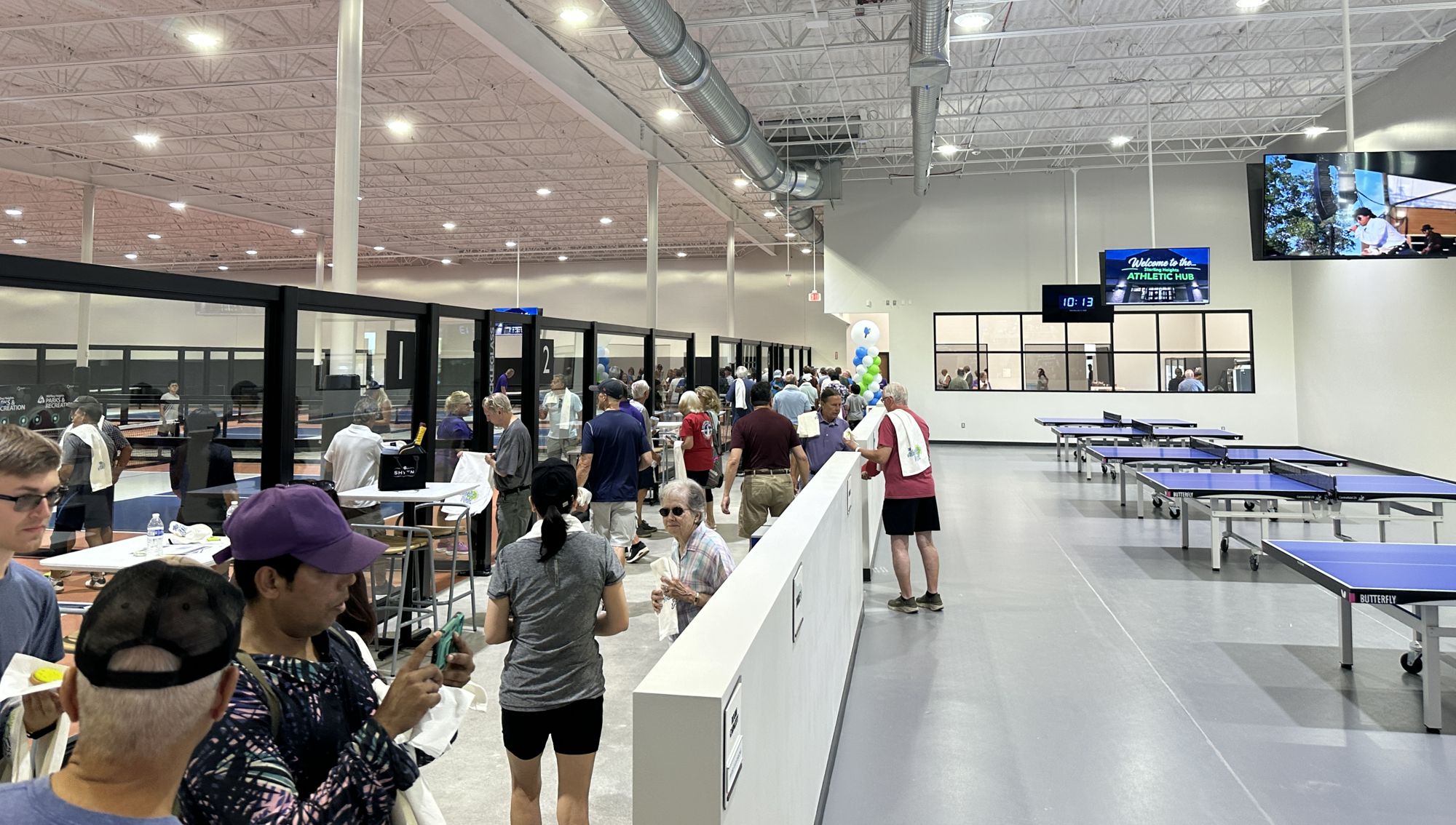 View toward ping pong tables