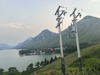 View of Waterton around sunset