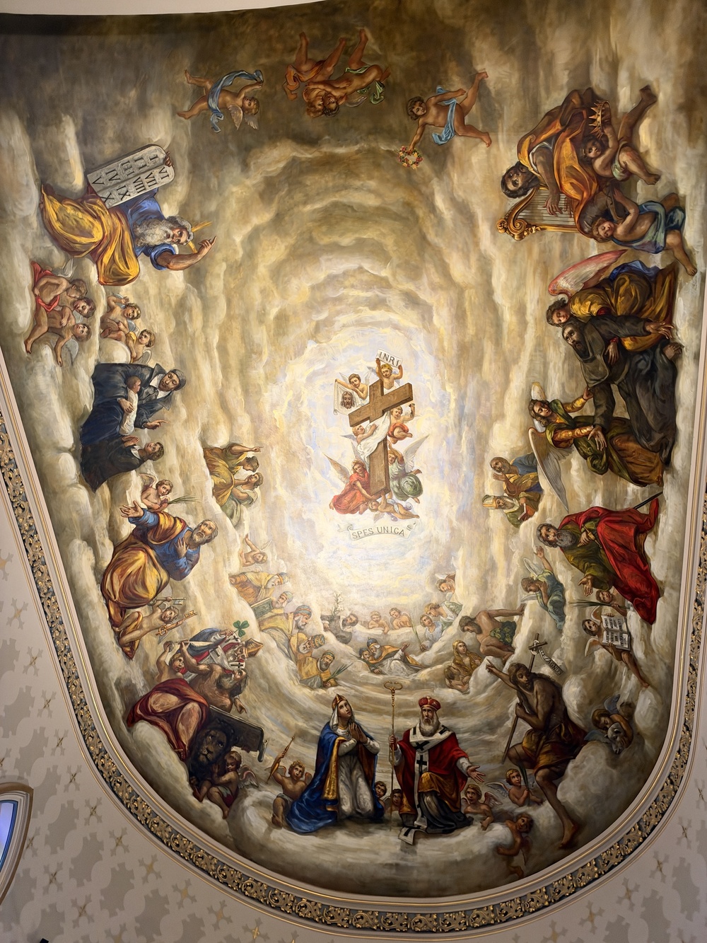 Ceiling mural at basilica