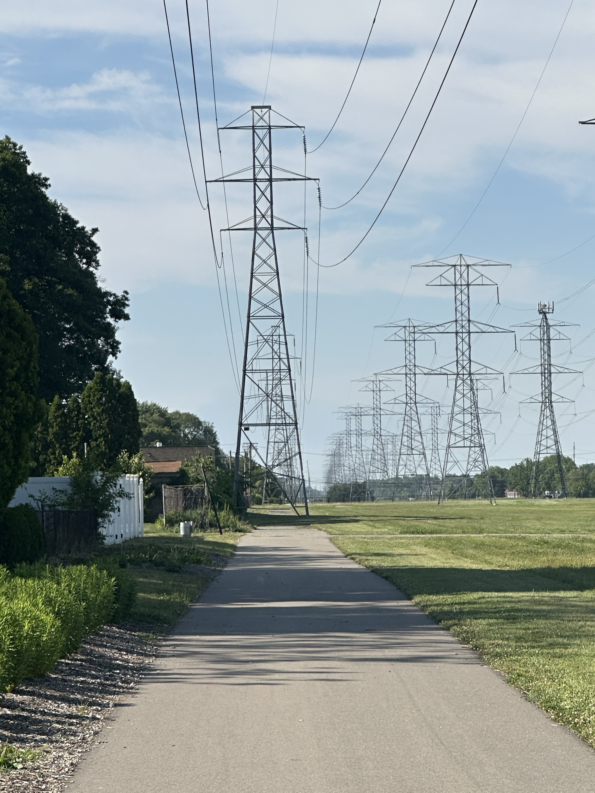 Trail running under pylon?