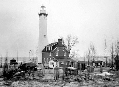 Lighthouse painted white
