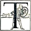 &lsquo;T&rsquo; with man outside town gate