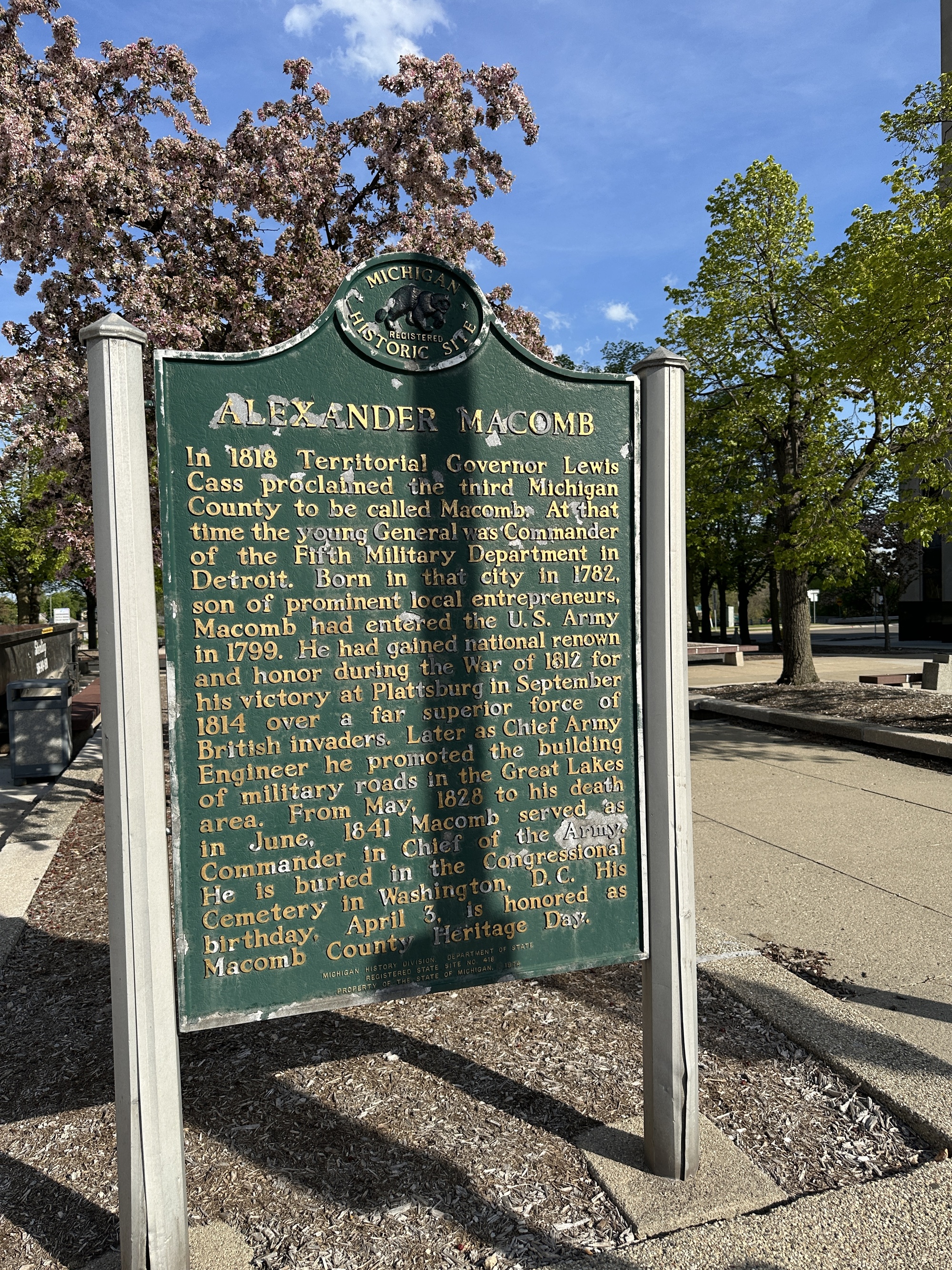 Alexander Macomb sign