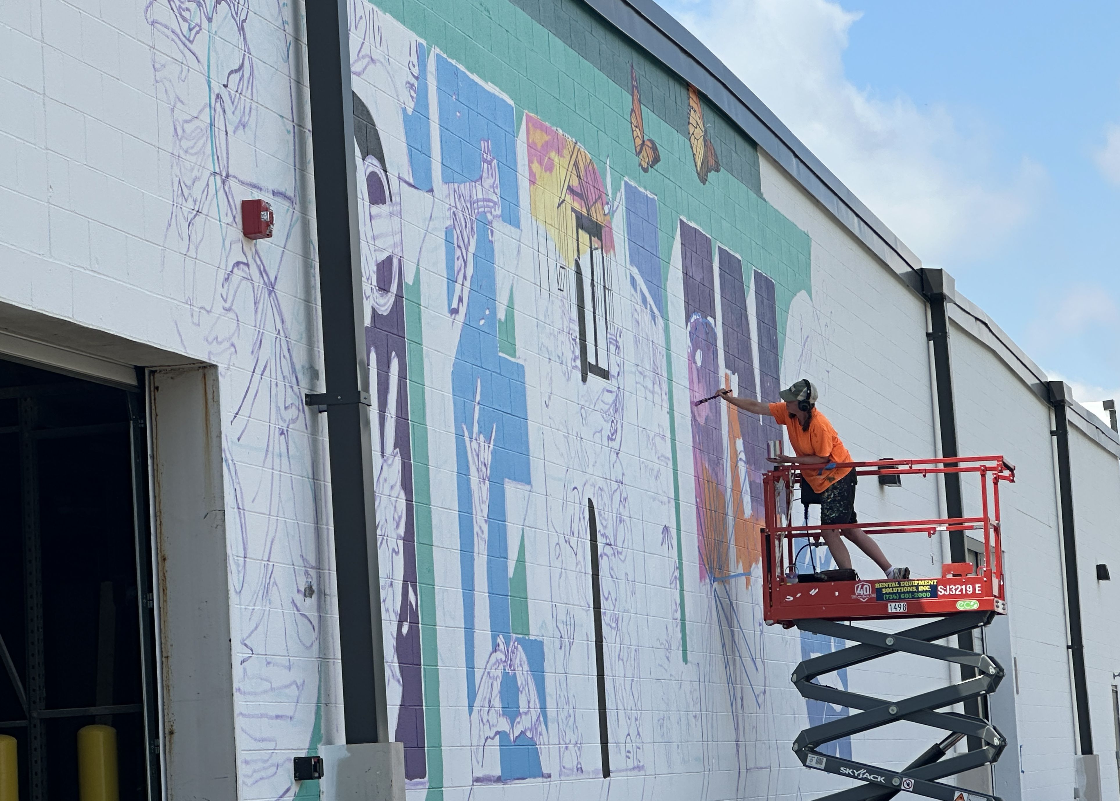 Closer view of the mural