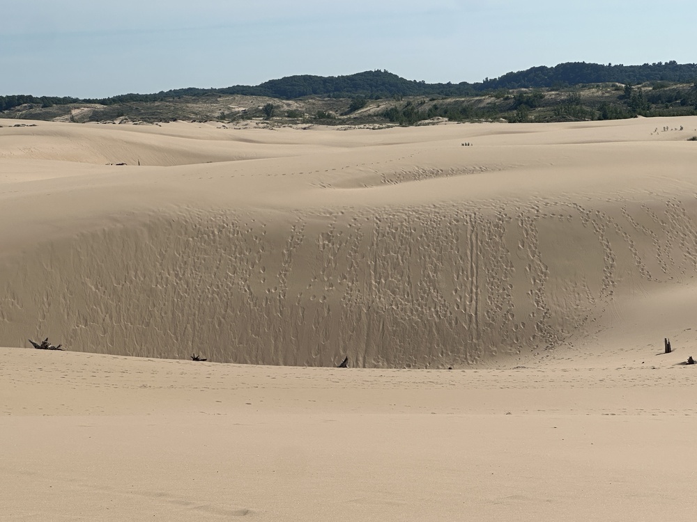Dune with footprints
