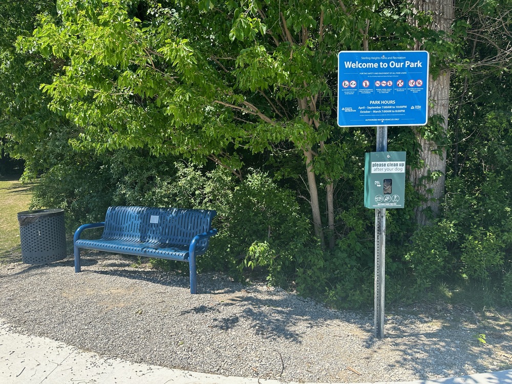 Bench and rules sign