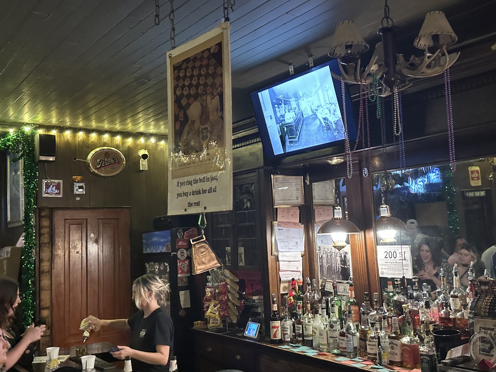 Bell hanging above bar