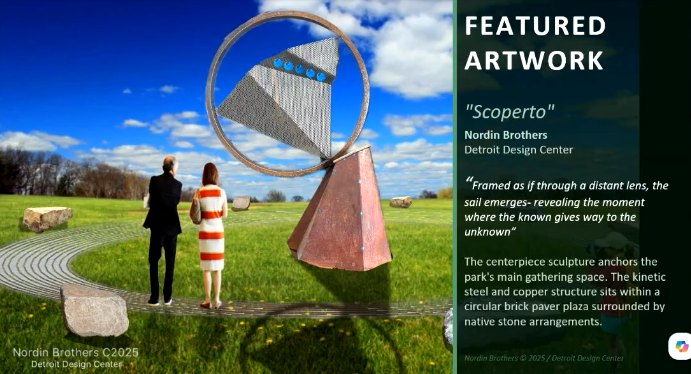Park and sculpture mock-up